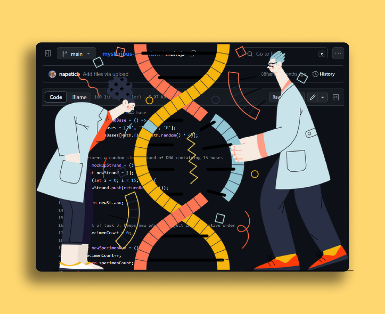 Illustration of scientists working